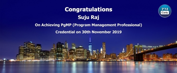 Congratulations Suju on Achieving PgMP..!